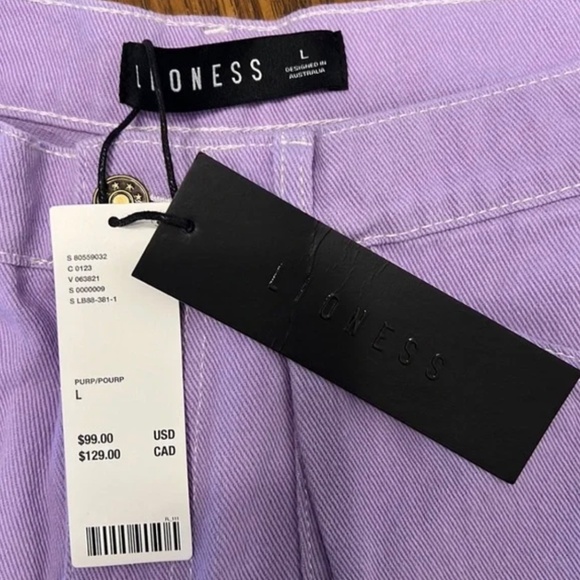 NEW Urban Outfitters Lioness Miami Vice Cargo Lilac Purple Denim Pants Jeans L 8 - Picture 9 of 16